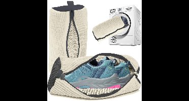 2 stuks schoenenzakken - Waszakken voor schoenen - Waszakken voor schoenen voor wasmachines en drogers - Voor sportschoenen, vrijetijdsschoenen - Herbruikbaar - Voor alle soorten en maten schoenen - grijs, wit