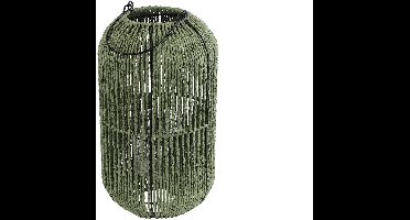 Countryfield windlicht groen decoratie Ise L 22x23x39cm sfeerlicht.