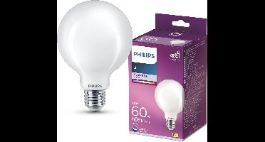 Philips LED lamp - Globelamp met E27 fitting - Koelwit licht: 4000K - 60W - Mat glas