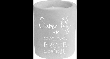 - Kaarsje Broer - 6,5x6,5x8 cm - Cement