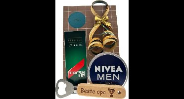 Nivea Cadeauset Men & Fresh Up Aftershave Opa - Nivea Men Creme Blik 150 ml - Fresh Up After Shave Depper 100 ml - Bieropener Beste Opa