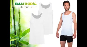 Bamboo - Hemden Heren - Onderhemd Heren - 2-pack - Wit - Tanktop Heren - Singlet Heren - Bamboe Heren Hemden - Ondergoed Heren