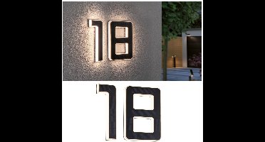 Set Solar LED-huisnummerverlichting incl. verwisselbare accu 3000K 2x6lm 2x0,2W Zwart