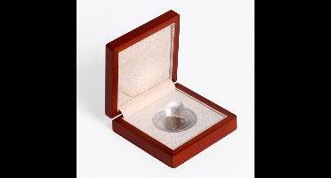 Munten box, Siena - voor Magic capsules S, Ø 46 mm. (1 st.) Mahoniekleur - afm: 110 x 110 x 30 mm.