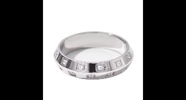 Cliste Couture Ring rhodiumplated met zirkonia - Ring - Cadeau voor vrouwen - Zilverkleurig - Ringen Dames