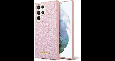 Guess Glitter Back Case - Samsung Galaxy S24 Ultra (S926) - Roze