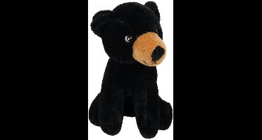 PIA Soft Toys - Pluche Knuffeldier Beer zwart - 14 cm