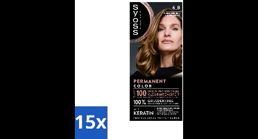 SYOSS - Permanent Coloration 6-8 - Haarverf - Permanente Haarkleuring - Donkerblond - Grijsdekking - Bulkverpakking - 15 stuks