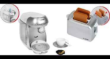 Klein Toys - Bosch mini speelgoed ontbijtset - Tassimo koffiezet apparaat - broodrooster - zilverkleurig