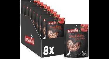 Rosewood Steak Bites Rund & Koolvis - Hondensnack - Malse Trainsnack met Hoog Vlees- en Visgehalte - Zonder Kunstmatige Toevoegingen - 8 zakjes à 100g