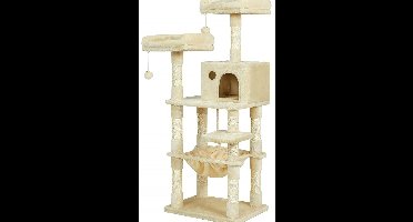 Hoppa! Kattenboom - Krabpaal Beige - 56 x 46 x 144 cm (L x B x H)
