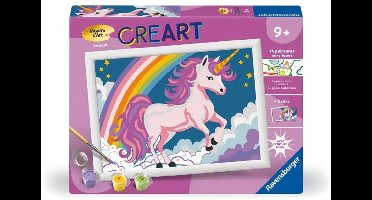 CreArt Kids 18x24cm Neon Eenhoorn - Schilderen op nummer Kit Kunstgetal - Vanaf 7 jaar - 25904 Ravensburger