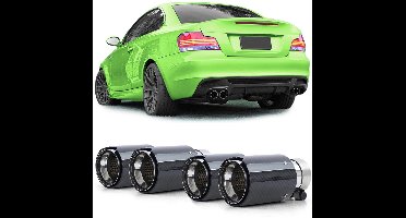 4 x Uitlaatsierstuk Sportuitlaat Carbon Zwart Geschikt voor BMW 1 Serie E81 E82 E87 E88