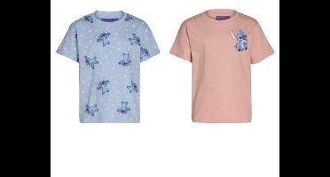 Disney Stitch - 2x T-shirts - Maat 104-110