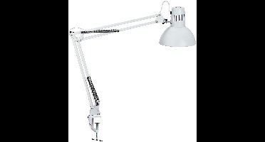 MAULstudy Bureaulamp - LED - Metaal - Wit - Tafellamp met Klem - E27 Fitting