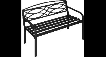 WARRAICH-Tuinbank, Weerbestendige Metalen Bank voor 2-3 Personen, Balkonbank, Zwart