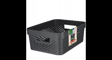 Curver Infinity Recycled Dots Opbergbox - 11 liter - Antraciet