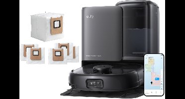 eufy Robotstofzuiger Omni E25 met 6 stofzakken, HydroJet dweilsysteem, 20.000 Pa zuigkracht, DuoSpiral borstels die ontklitten, CornerRover arm voor het schoonmaken van hoeken, alles-in-één station