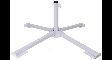 Gerimport parasolvoet/kruisvoet - inklapbaar - wit - metaal - voor 40 cm stenen