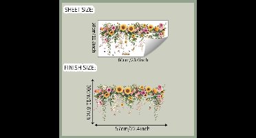 Self-Adhesive Wall Sticker – Painted Sunflower Flowers and Leaves – Home Wall Decor