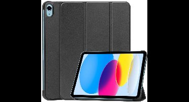 iPad 10.9 (2022 / 2025) tri-fold smart case hoes – zwart