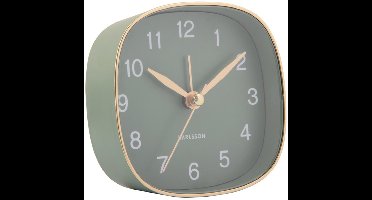 Karlsson Wekker Travel Square - Jungle groen - 8.5x8.5x8.5cm - Modern - Wekker voor slaapkamer - Wekkers