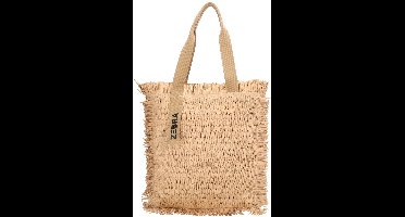 Zebra Trends Coco Shopper - Strandtas - Riet - Schoudertas - Zomer - Dames - Tote Bag - Dames Tas - Donker Natuur