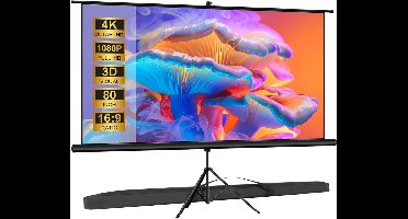 Beamerscherm met Statief - Projectiescherm - Projectiedoek