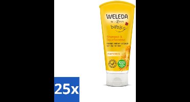 25 x WELEDA - 2-in-1 Shampoo & Douchecrème - Baby & Kind - Calendula - Voor gevoelige huid - 200 ml - Baby Shampoo - Baby Douchecrème - Gevoelige Huid - Calendula Extract - Natuurlijke Verzorging