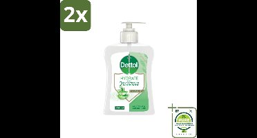 Dettol - Handzeep - Hydrate - Aloë Vera & Bamboe - 250 ml - Voordeelverpakking - 2 stuks - Handzeep - Antibacterieel