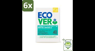 Ecover - Waspoeder Universal - Voor witte & bonte was - 3 kg - 40 wasbeurten - Voordeelverpakking - 6 stuks - Waspoeder - Wasmiddel