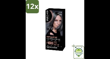 SYOSS - Coloration 4-15 Dusty Chrome - Haarverf - Grijsdekking - Vermindert Haarbreuk - Voordeelverpakking - 12 stuks - Permanente haarkleuring - Haarkleur