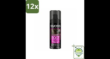 SYOSS - Uitgroeispray Donker Bruin - Snelle Tussenoplossing voor Uitgroei - Voordeelverpakking - 12 stuks - Haaruitgroei - Grijs haar