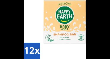 Happy Earth – Shampoo Bar – 100% Natuurlijk Baby & Kids – 50 g - Voordeelverpakking - 12 stuks