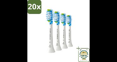 20 x Philips Sonicare - Opzetborstels - C3 Premium Plaque Defense - Grondige Reiniging - 4 opzetborstels - HX9044/17 - Grootverpakking - Tandplakverwijdering - Tandenborstel - Mondhygiëne - Geavanceerde Reiniging - Adaptieve Technologie