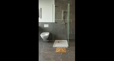 Badmat - bamboe - 50 x 50 cm (Rechthoekig) - antislip - milieuvriendelijk - modern bodemrooster - Kleur : Bruin