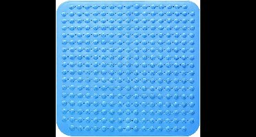 Douchemat - 48 x 48 cm (Vierkant) - Polyvinylchloride (PVC) - antislip - zuignap - wasmachinebestendig - massage-douchemat - Kleur : zeeblauw