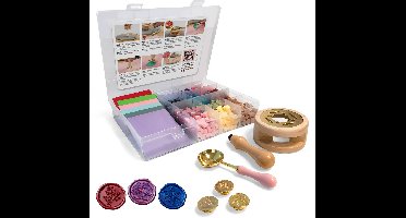 Wax Stempel Set Compleet - Wax Smelter - 12 Kleuren Wax Beads - Stempels en Enveloppen - Kerstkaarten Deco - Scrapbooking DIY - Joya Creative