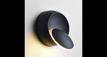 Wandlampen voor binnen, warm witte LED-wandlamp, 5W, moderne warm witte wandlamp, 2-in-1 wandlamp van ijzer, LED-lamp (zwart)