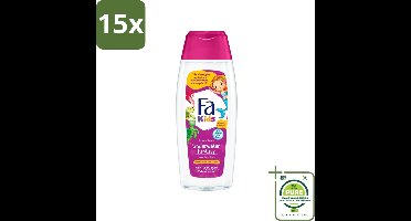 15 x Fa – Douchegel & Shampoo – Kids Underwater Fantasy – 250 ml - Grootverpakking - Kinderdouchegel - Kindershampoo - 2 In 1 Douchegel En Shampoo - Milde Reiniging Voor Kinderen - Kinderhuid Reinigen