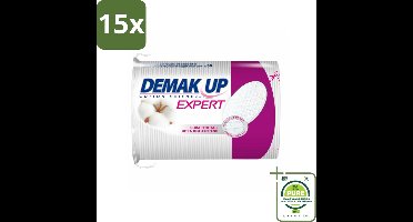 15 x Demak'Up – Wattenpads Duo Maxi – 100% katoen & biologisch afbreekbaar – 50 wattenschijfjes - Grootverpakking - Make-up Verwijderen - Gezicht Reinigen - Huid Verzorgen - Katoen Wattenpads - Biologisch Afbreekbaar