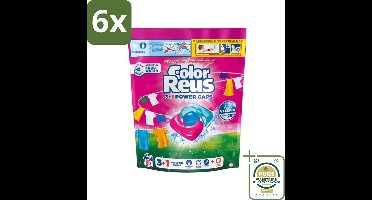 Color Reus - 3+1 Power Caps - Gekleurde Was - 65 Wasbeurten - Voordeelverpakking - 6 stuks - Wasmiddel - Kleurbescherming