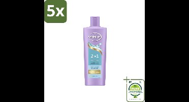 5 x Andrélon – Shampoo 2-in-1 – Iedere Dag – 400 ml - Grootverpakking - Haar Verzorgen - Haar Reinigen - Shampoo En Conditioner - Vitamine B5 - 2-in-1 Shampoo
