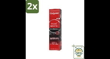 Colgate - Tandpasta - Max White - Charcoal - 75 ml - Voordeelverpakking - 2 stuks - Actieve houtskool - Mineraal