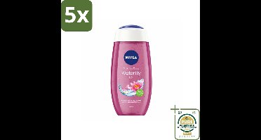 5 x NIVEA - Douchegel - Waterlelie & Olie - Verfrissende Huid - 250 ml - Grootverpakking - Douchegel Waterlelie - Verzorgende Douchegel - Huid Verzorging - Hydraterende Douchegel - Olieparels