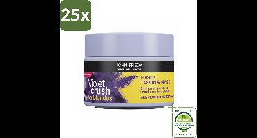 25 x John Frieda – Haarmasker – Violet Crush Purple Toning – Neutraliseert gele tonen – 250 ml - Grootverpakking - Gele Tonen Neutraliseren - Koele Blonde Kleur - Paarse Pigmenten - Blauwe Pigmenten - Haar Tonen