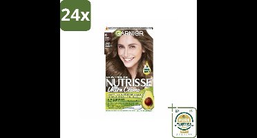Garnier - Nutrisse Ultra Crème 6 - Haarkleuring - Natuurlijk Donkerblond - Intens Voedend - Permanente Kleur - Voordeelverpakking - 24 stuks - Donkerblond - Nutrisse Ultra Crème