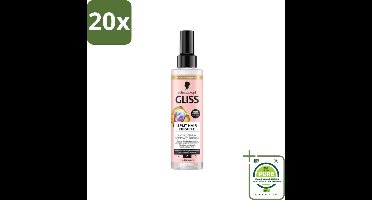 20 x Gliss - Split End Anti-Klit Spray - Tegen Gespleten Haarpunten - 200 ml - Grootverpakking - Haarspray - Gespleten Haarpunten - Haarherstel - Beschadigd Haar - Anti-klit Spray