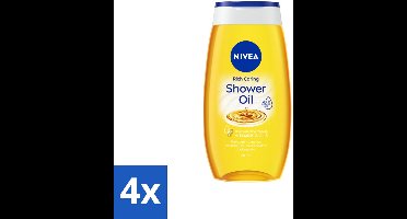 NIVEA - Doucheolie - Natuurlijke Doucheolie - 200 ml - Voordeelverpakking - 4 stuks