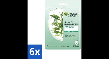 Garnier - SkinActive - Hydra Bomb Tissue Masker - Groene Thee - 1 Gezichtsmasker - Voordeelverpakking - 6 stuks